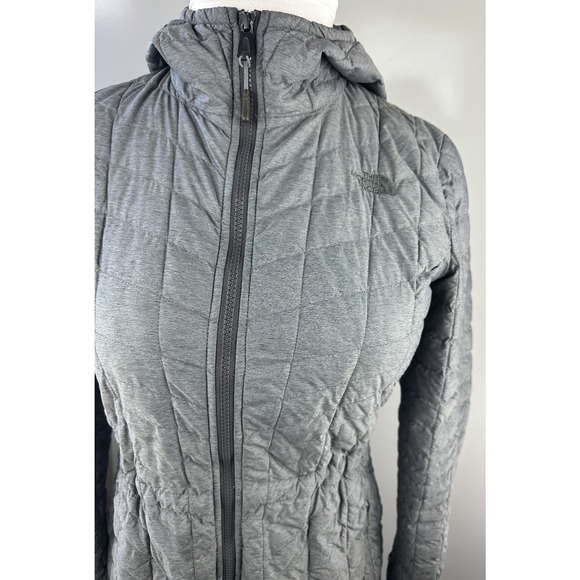 The North Face ThermoBall Parka Jacket Gray Puffer Hooded Outdoor Women's Medium - Picture 5 of 16